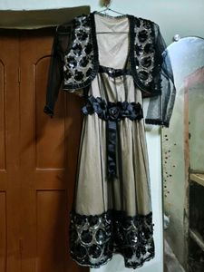 Elegant Dress & Shrug Set