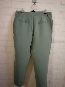 Olive Green Cropped Trousers
