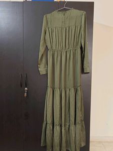 Olive Green Tiered Maxi Dress