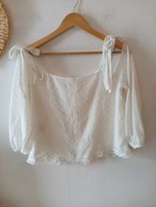H&amp;M White Pinterest Boho Top