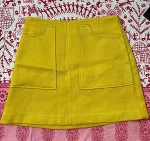 Forever21 Chic Mustard Winter Mini Skirt