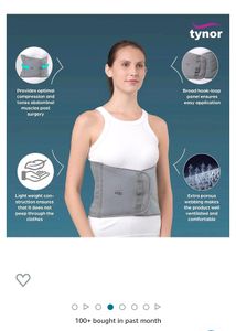 TYNOR Abdominal Support 9&#34;/23 cm,Grey,XL,1 Unit