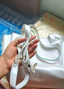 White Sturdy Shoulder Cum Sling Bag