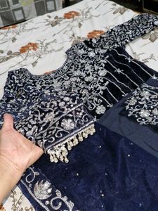 Elegant Embroidered Salwar Kameez Velvet