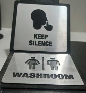 Washroom And Keep Silence Sign