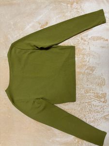 Olive Green Crop Top