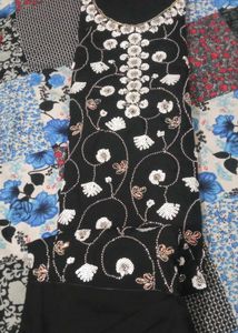 Eid Offer Black Handwrk Suit Metarial