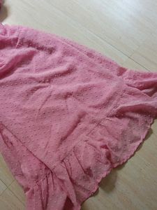 Pink Swiss Dot Dress