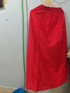 Red Split Leg Palazzo Skirt