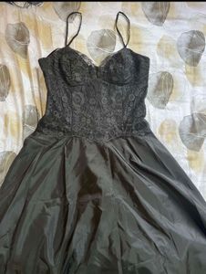 Vintage Black Lace & Satin Party Dress