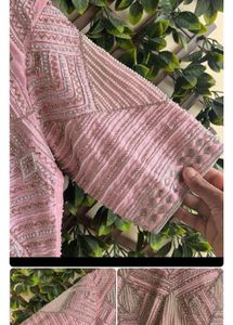 Cut Dana &amp; Moti Work Heavy Pink Embellished Blouse