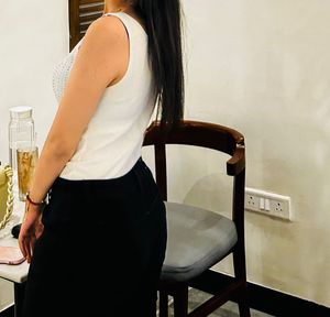 White Sleeveless Embellished Top