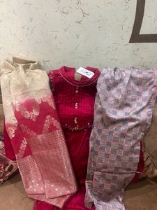 Velvet Kurti Plazoo And Dupatta