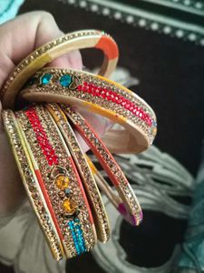 Sparkling multicolour lakh Bangle Set