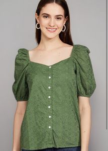 Eyelet Puff Sleeve Top