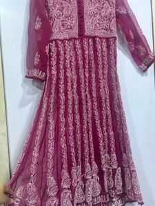 Lucknowi Chikankari Anarkali Gown