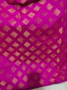 combo Rani Banarsi Fabric 2 Miter+ Cotton White