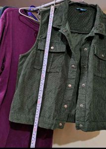 Offer For limited Time Dark Olive Half Jacket Ajio