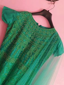 Long Sea Green Gown.