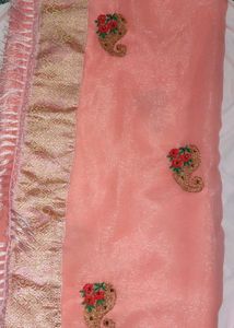 Elegant Peach Saree