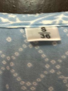 Blue &amp; White Printed Kurta