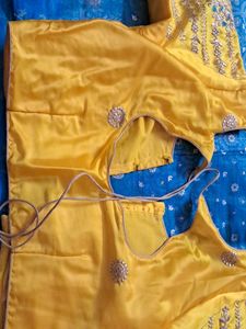 Embroidered Saree with stitched blouse