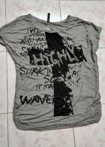 Graphic Print Grey T-Shirt