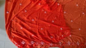 Orange Embroidered Kurta Set