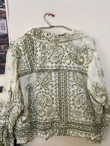 Bombay Paisley Off White and Green Shirt