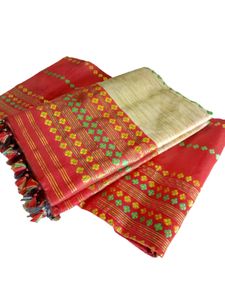 💥New Price Today 💥Red Golden saree   | Mekhla Chador