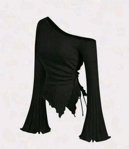 One-Shoulder Flared Sleeve Top