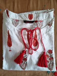 White Pure Cotton Kurta