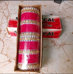 Pink Chuda bangles set