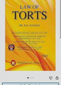 Rk Bangia Law Of Torts Books Untouched