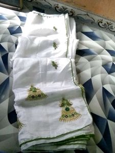 Beautiful Qasida Work Cotton Saree