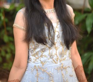 Beautiful Net Fabric Gown For Weddings