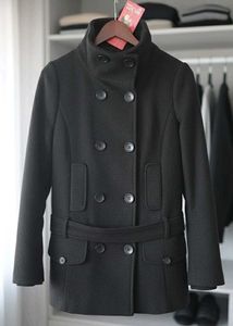 Chic Black Peacoat (Size-S)
