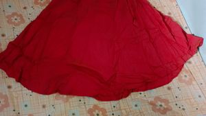Offer!! Long Umbrella Cutting Red Anarkali Kurti