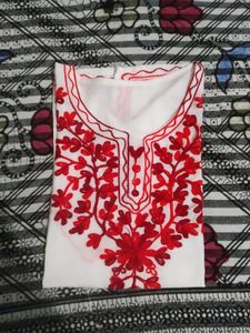 White Short Embroided Kurti