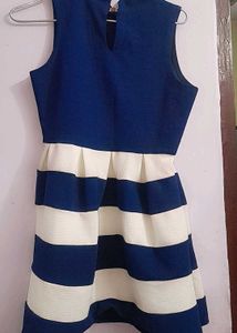 preppy navy blue and white mini dress