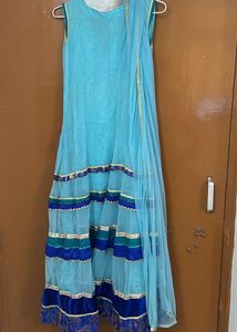 Blue Embroidered Kurta Set