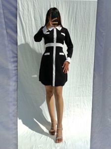 Korean Black Fit And Flare Dress
