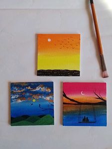 3mini Canvas Painting (HAND-PAINTED)