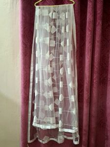 Net White Color Dupatta