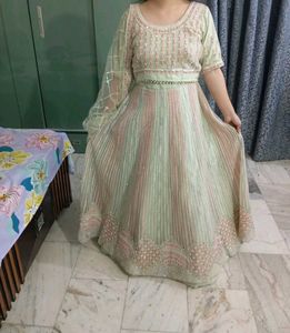 Elegant Ethnic Gown with Dupatta