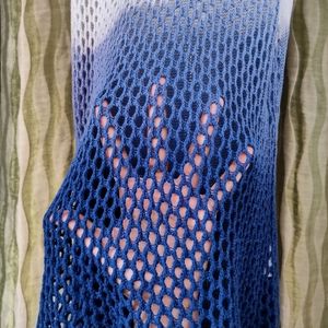 Pre-loved Vero Moda White and Blue Ombre-dyed Top