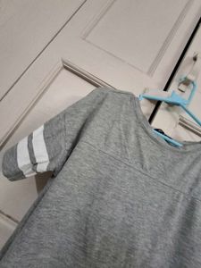 Grey Striped Comfy T-Shirt