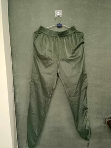 Green Satin Cargo Pants