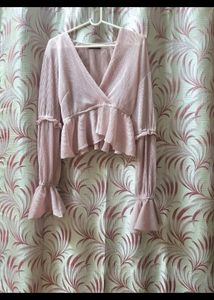 Shimmer Party Top With Long Sleeves