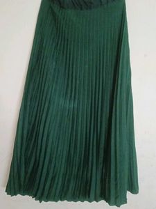 Emerald Green Pleated Skirt